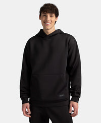 Microfiber Cotton Blend Elastane Stretch Hoodie Sweatshirt - Black