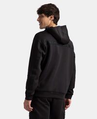 Microfiber Cotton Blend Elastane Stretch Hoodie Sweatshirt - Black