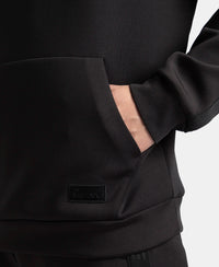 Microfiber Cotton Blend Elastane Stretch Hoodie Sweatshirt - Black