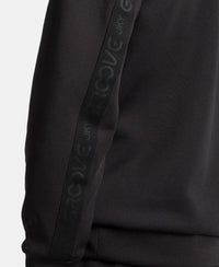 Microfiber Cotton Blend Elastane Stretch Hoodie Sweatshirt - Black
