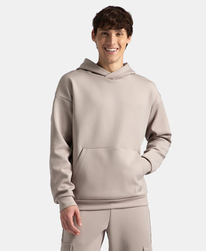 Microfiber Cotton Blend Elastane Stretch Hoodie Sweatshirt - Moon Rock