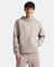 Microfiber Cotton Blend Elastane Stretch Hoodie Sweatshirt - Moon Rock