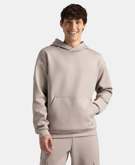 Microfiber Cotton Blend Elastane Stretch Hoodie Sweatshirt - Moon Rock