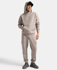 Microfiber Cotton Blend Elastane Stretch Hoodie Sweatshirt - Moon Rock
