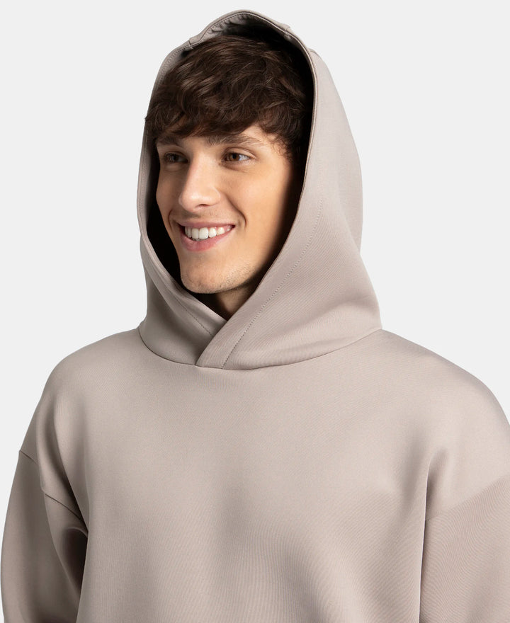 Microfiber Cotton Blend Elastane Stretch Hoodie Sweatshirt - Moon Rock