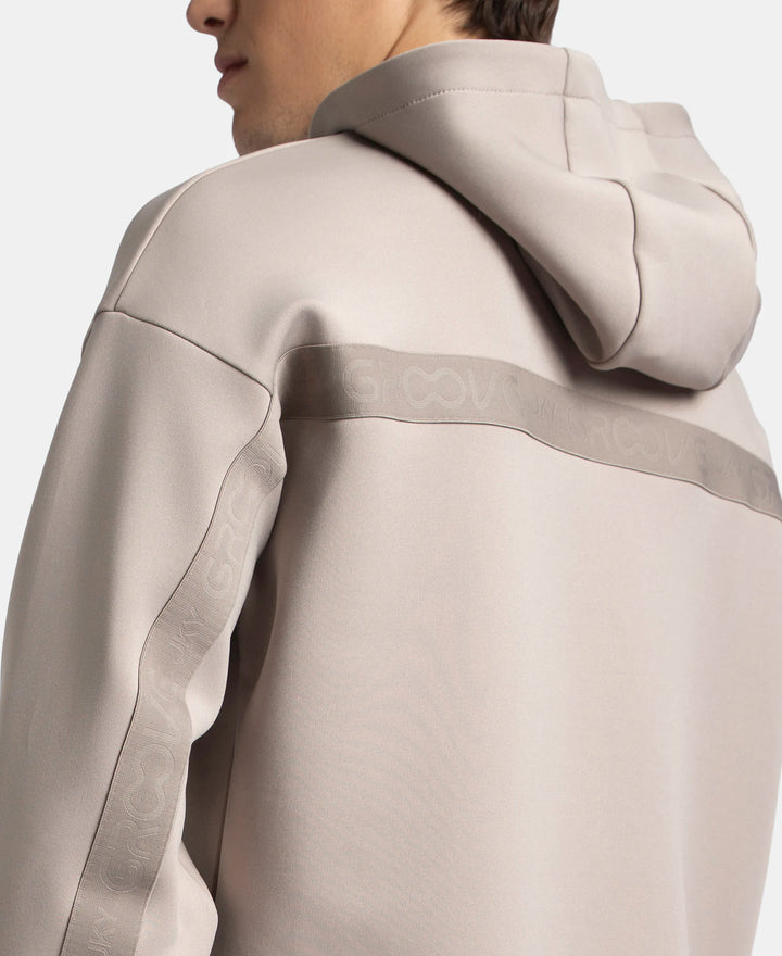 Microfiber Cotton Blend Elastane Stretch Hoodie Sweatshirt - Moon Rock