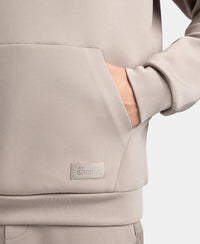 Microfiber Cotton Blend Elastane Stretch Hoodie Sweatshirt - Moon Rock