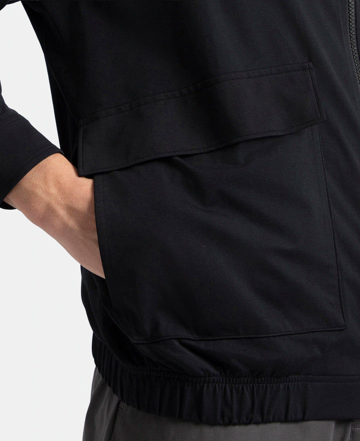 Microfiber Fabric 4 Pocket Full Zip Closure Shacket - Black
