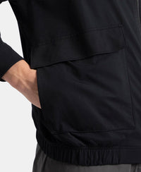 Microfiber Fabric 4 Pocket Full Zip Closure Shacket - Black