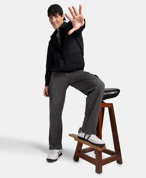 Microfiber Fabric 4 Pocket Full Zip Closure Shacket - Black