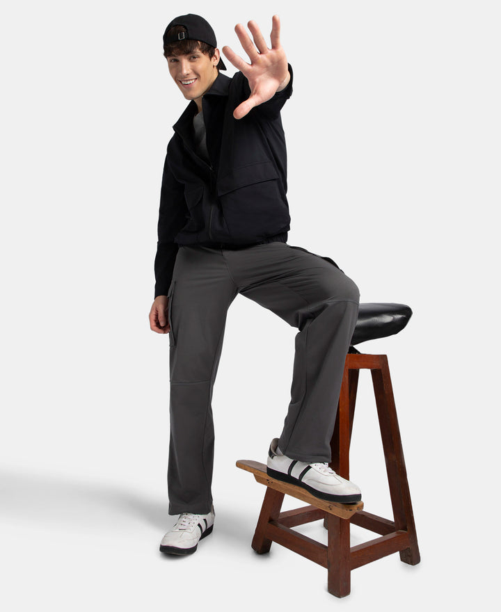 Microfiber Fabric 4 Pocket Full Zip Closure Shacket - Black