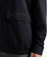 Microfiber Fabric 4 Pocket Full Zip Closure Shacket - Black