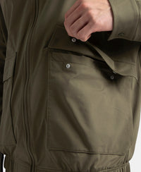 Microfiber Fabric 4 Pocket Full Zip Closure Shacket - Green