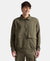 Microfiber Fabric 4 Pocket Full Zip Closure Shacket - Green
