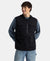 Microfiber Fabric 6 Pocket Full Zip Closure Hoodie Gilet - Black