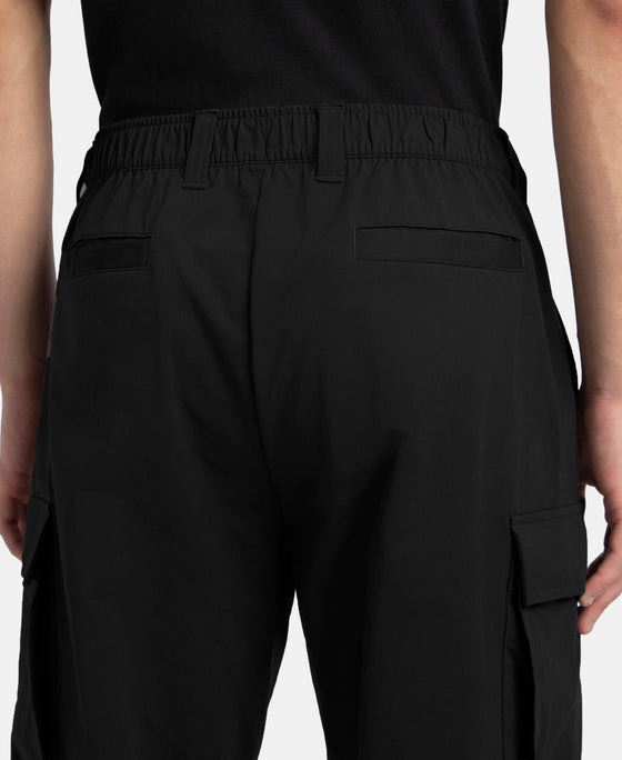 Microfiber Fabric Utility Pants with Cargo Pockets - Black