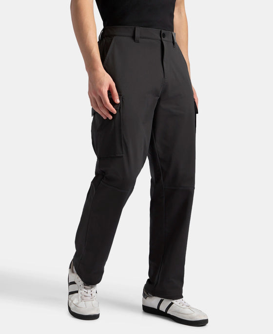 Microfiber Fabric Utility Pants with Cargo Pockets - Black