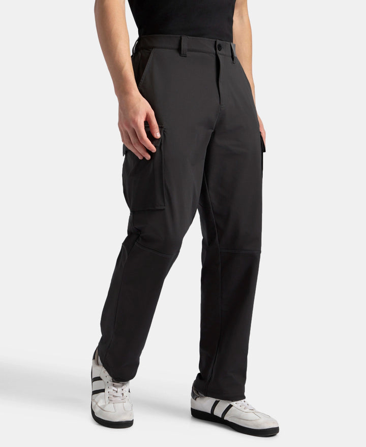 Microfiber Fabric Utility Pants with Cargo Pockets - Black