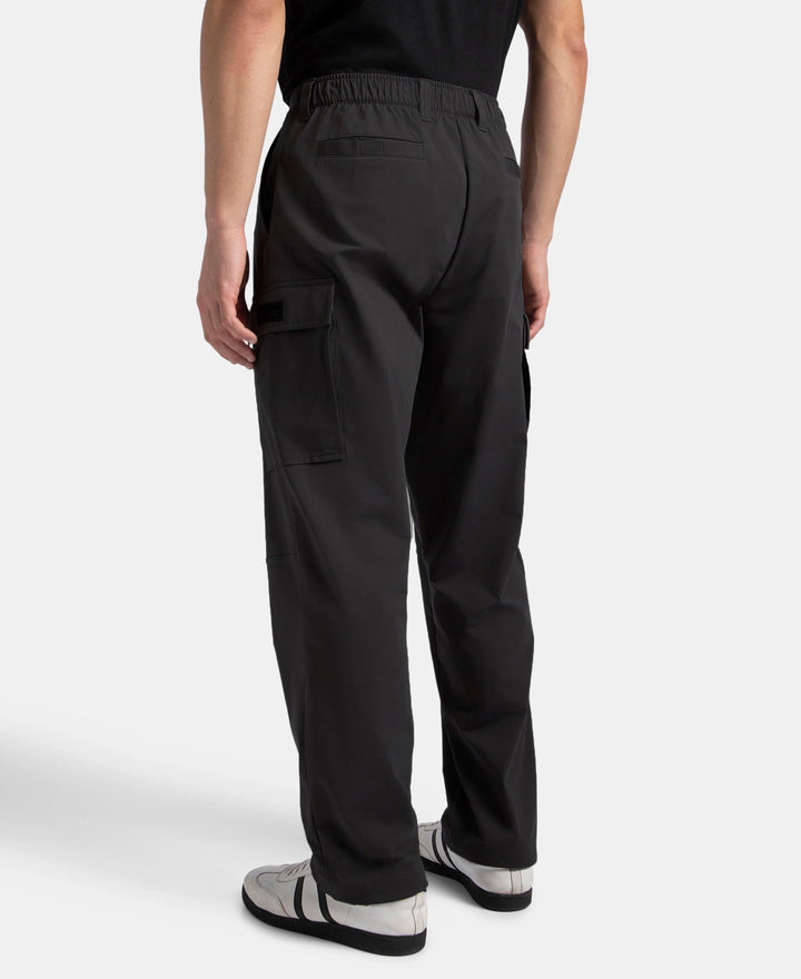 Microfiber Fabric Utility Pants with Cargo Pockets - Black
