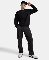 Microfiber Fabric Utility Pants with Cargo Pockets - Black