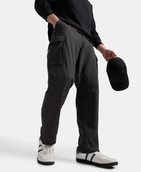 Microfiber Fabric Utility Pants with Cargo Pockets - Black