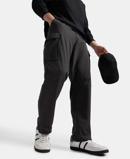 Microfiber Fabric Utility Pants with Cargo Pockets - Black