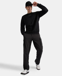 Microfiber Fabric Utility Pants with Cargo Pockets - Black