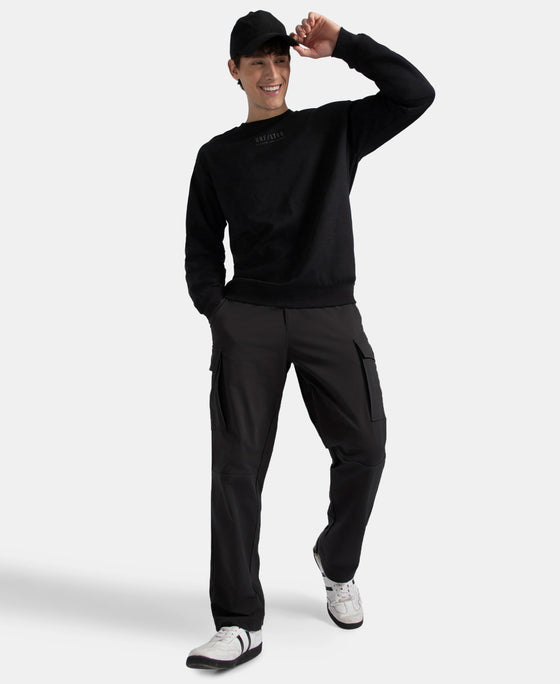 Microfiber Fabric Utility Pants with Cargo Pockets - Black