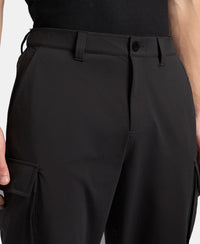 Microfiber Fabric Utility Pants with Cargo Pockets - Black