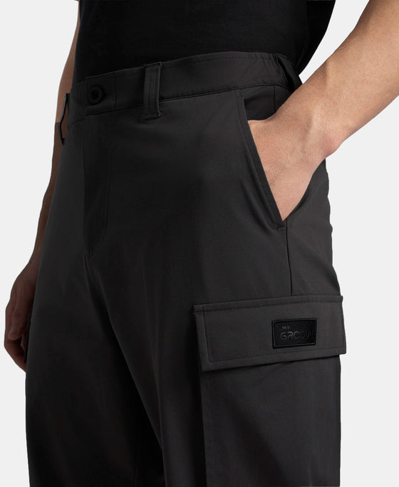 Microfiber Fabric Utility Pants with Cargo Pockets - Black