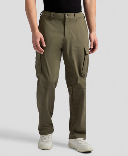 Microfiber Fabric Utility Pants with Cargo Pockets - Green