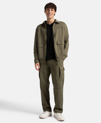 Microfiber Fabric Utility Pants with Cargo Pockets - Green