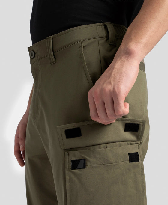Microfiber Fabric Utility Pants with Cargo Pockets - Green
