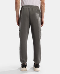 Microfiber Cotton Blend Elastane Stretch Fabric Regular Fit Cargo Joggers - Castor Grey