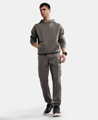 Microfiber Cotton Blend Elastane Stretch Fabric Regular Fit Cargo Joggers - Castor Grey