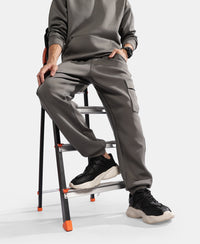 Microfiber Cotton Blend Elastane Stretch Fabric Regular Fit Cargo Joggers - Castor Grey
