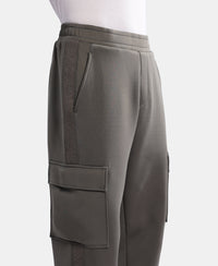 Microfiber Cotton Blend Elastane Stretch Fabric Regular Fit Cargo Joggers - Castor Grey