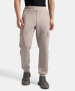 Microfiber Cotton Blend Elastane Stretch Fabric Regular Fit Cargo Joggers - Moon Rock