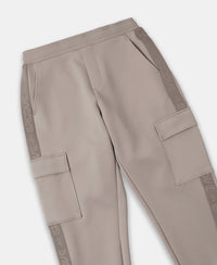 Microfiber Cotton Blend Elastane Stretch Fabric Regular Fit Cargo Joggers - Moon Rock