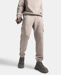 Microfiber Cotton Blend Elastane Stretch Fabric Regular Fit Cargo Joggers - Moon Rock