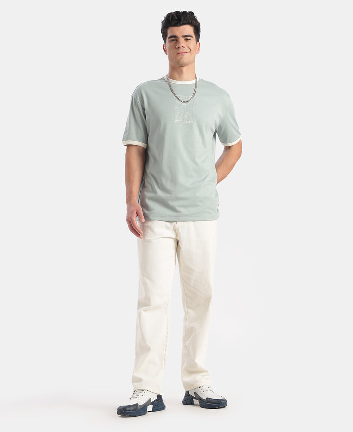 Super Combed Cotton Rich Graphic Printed T-Shirt - Abyss
