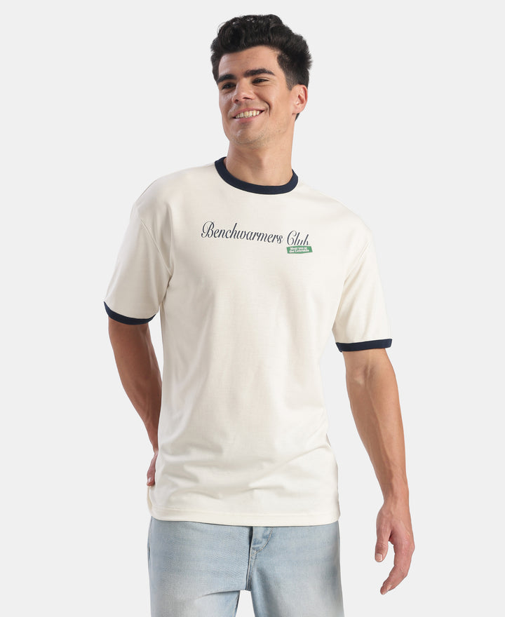 Super Combed Cotton Rich Graphic Printed T-Shirt - Egret