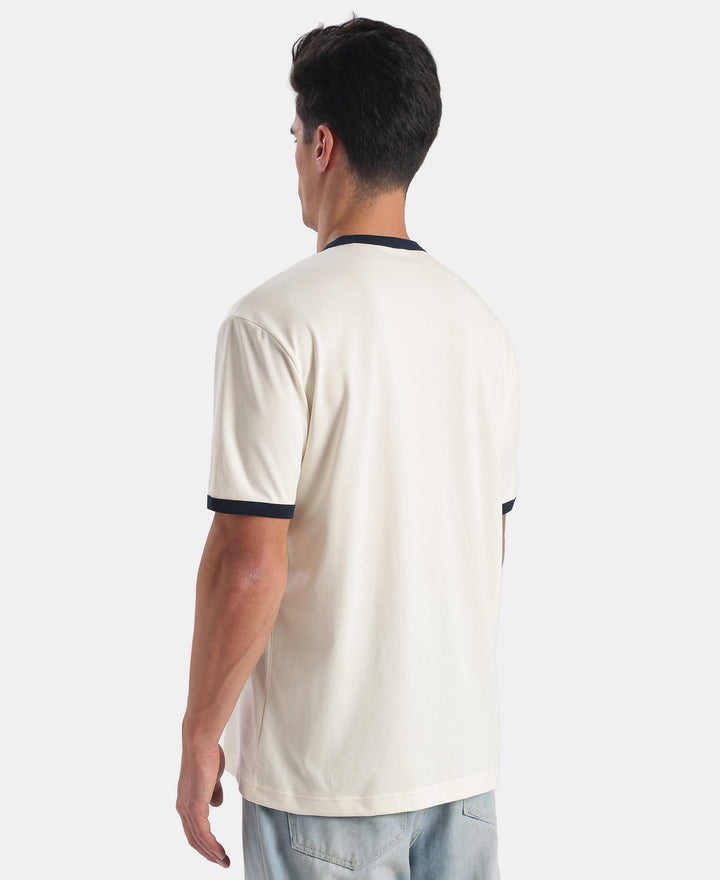 Super Combed Cotton Rich Graphic Printed T-Shirt - Egret