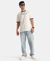 Super Combed Cotton Rich Graphic Printed T-Shirt - Egret