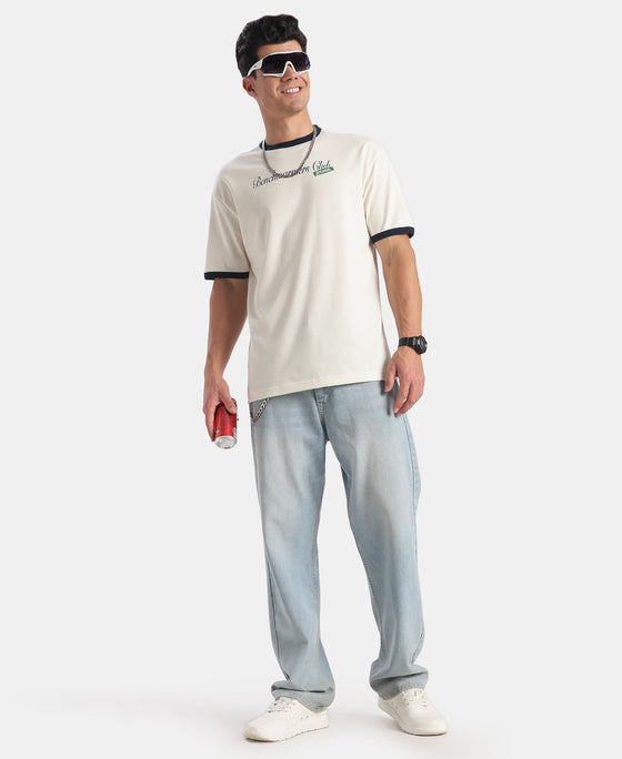 Super Combed Cotton Rich Graphic Printed T-Shirt - Egret