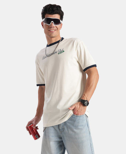 Super Combed Cotton Rich Graphic Printed T-Shirt - Egret