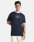 Super Combed Cotton Rich Graphic Printed T-Shirt - Navy
