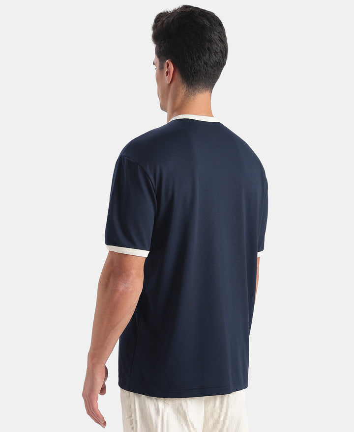 Super Combed Cotton Rich Graphic Printed T-Shirt - Navy