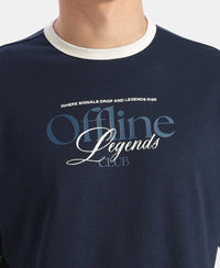 Super Combed Cotton Rich Graphic Printed T-Shirt - Navy