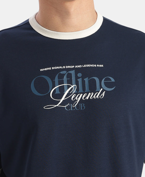 Super Combed Cotton Rich Graphic Printed T-Shirt - Navy